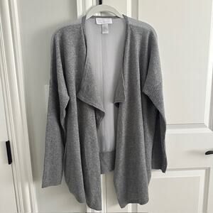 Design History Pure Cashmere Open Front Cardigan Grey Large